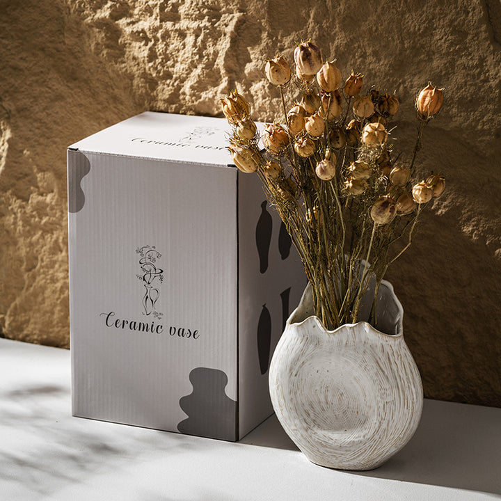 Handmade Textured Ceramic Sculptural Vase