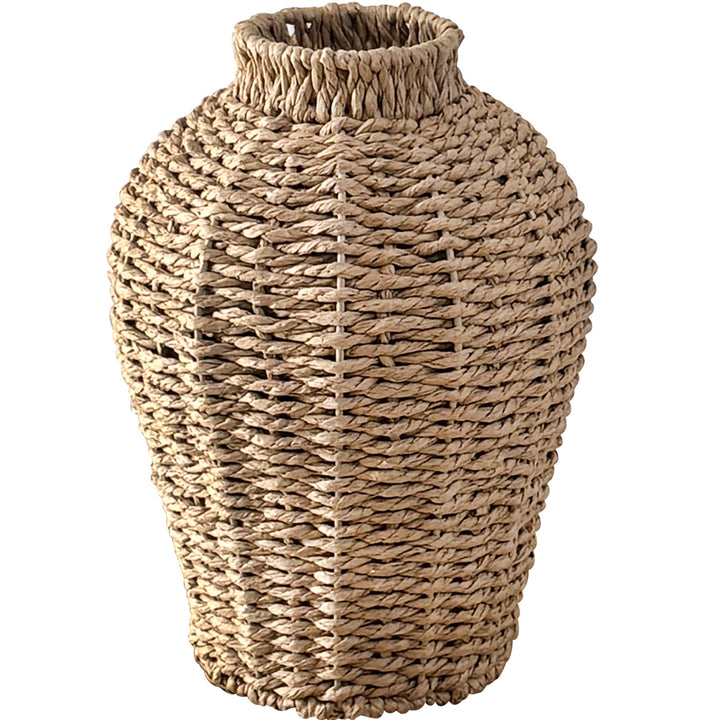 Decorative basket vase made of woven natural material Kalsten