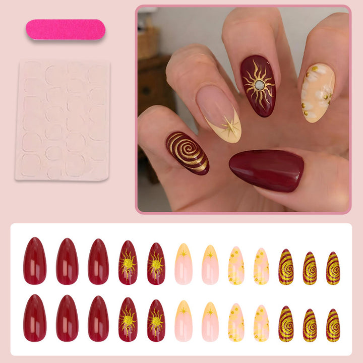 Artificial nail set with glamorous designs and creative accents Kalsten