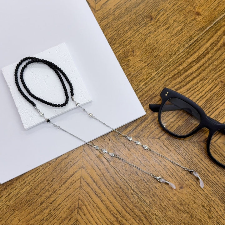 Beaded Eyewear Chain with Silver Accents Kalsten