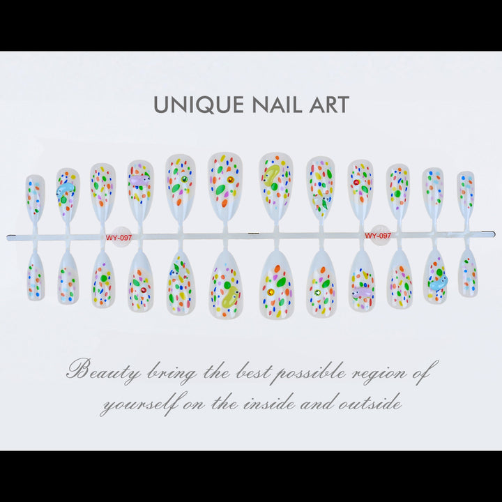Colorful Artistic Press-On Nail Set Kalsten