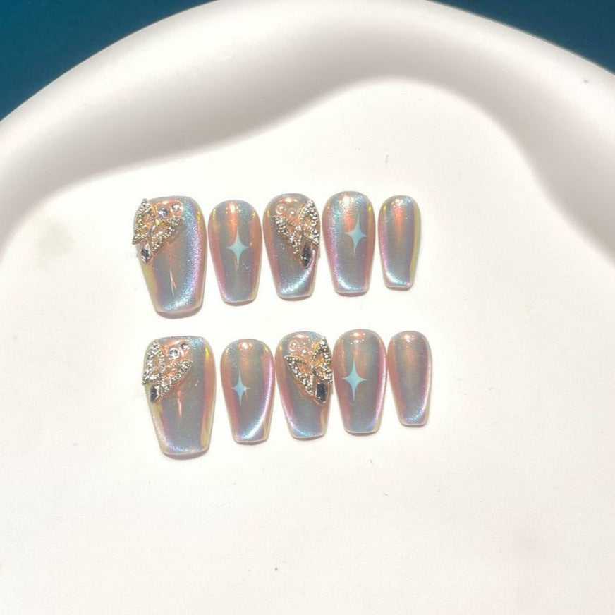 Butterfly-Embellished Press-On Nails