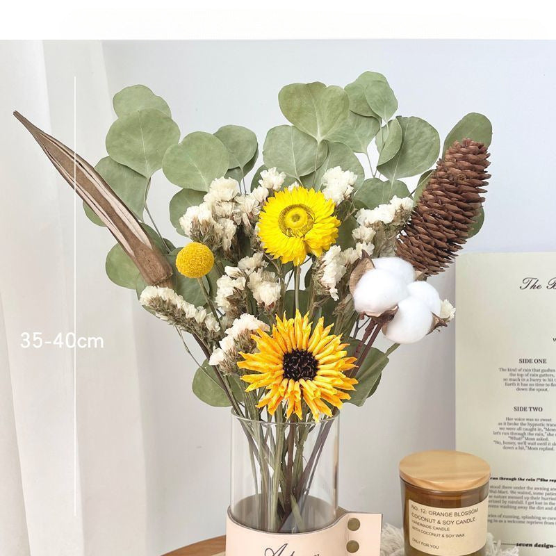 Dried Flower Bouquet Arrangement with Decorative Elements