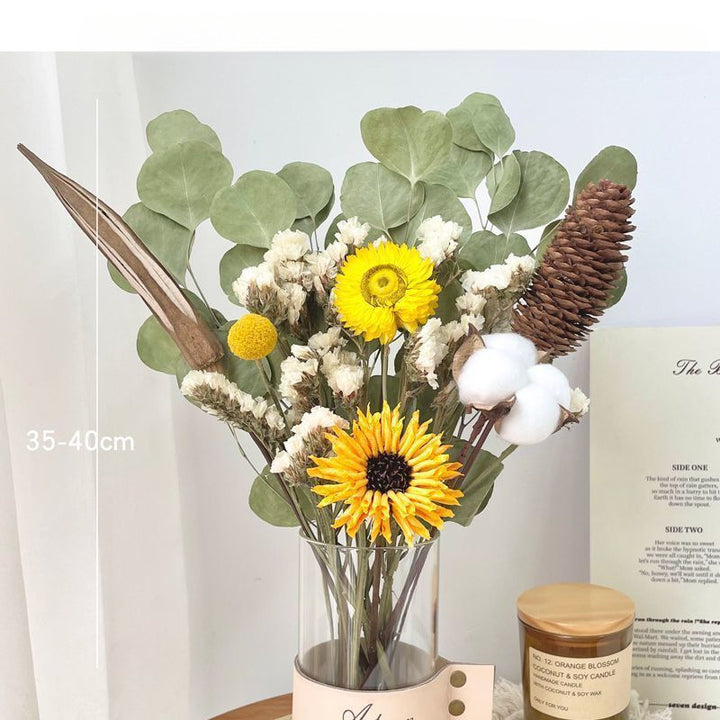 Dried Flower Bouquet Arrangement with Decorative Elements