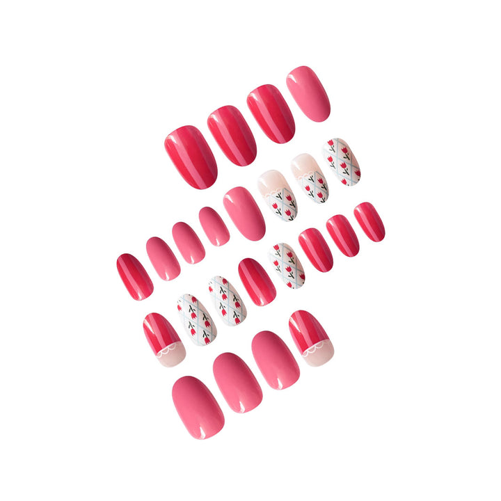 Artistic Floral Patterned Press-On Nail Art Set Kalsten