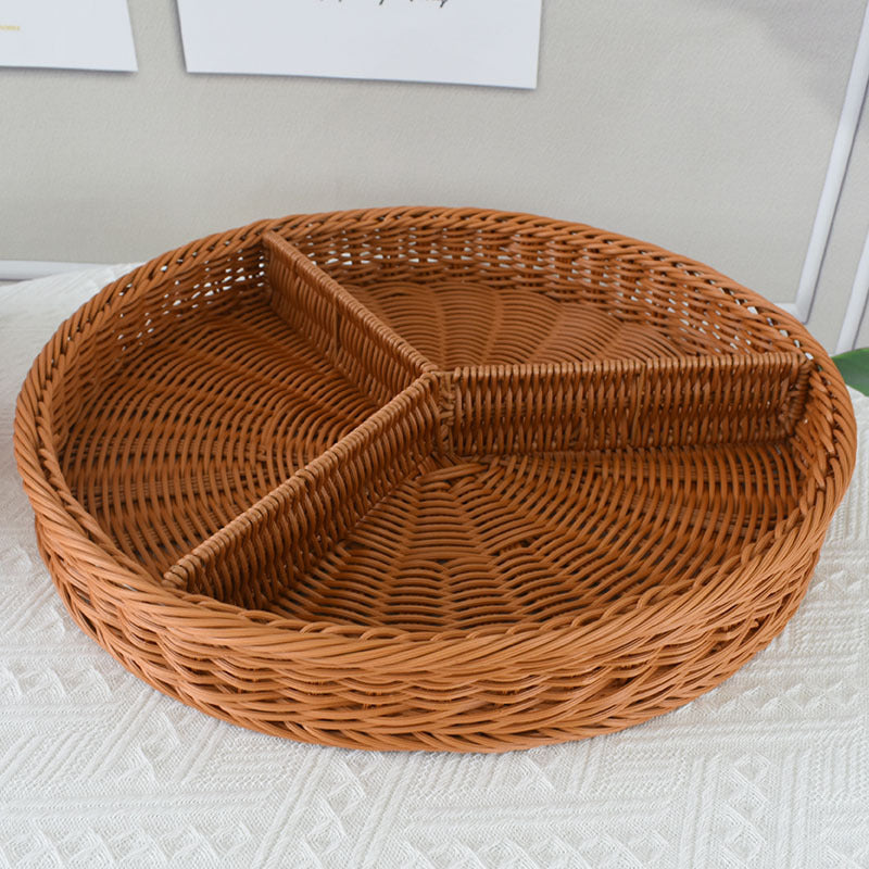 Artisan Woven Round Storage Tray Kalsten