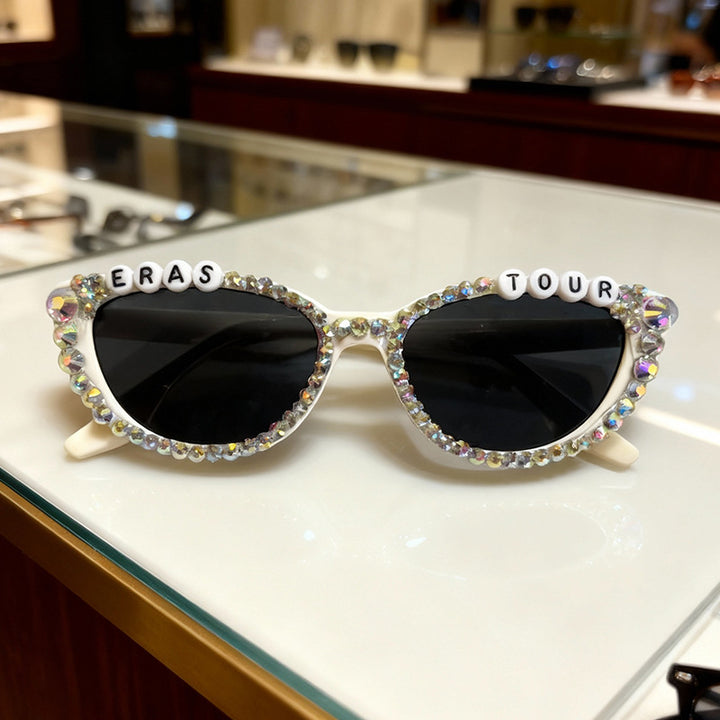 Rhinestone-Embellished Cat-Eye Sunglasses Kalsten