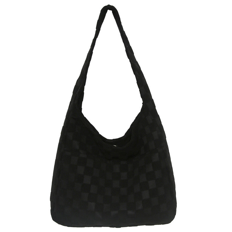 Stylish Checkerboard Patterned Hobo Bag