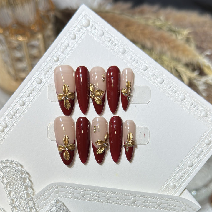 Luxury Floral Acrylic Press-On Nail Set Kalsten