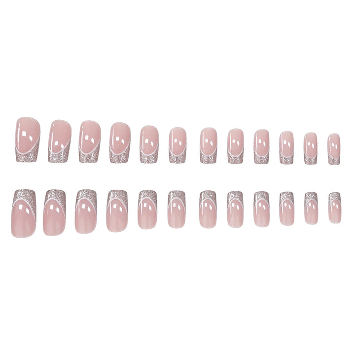 Glamorous French Tip Glitter Nail Art Kalsten