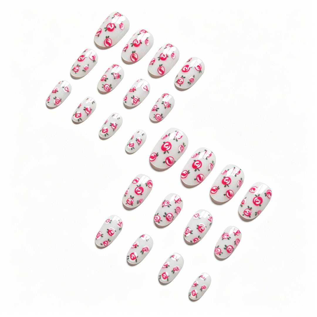 Floral Rose Design Nail Art