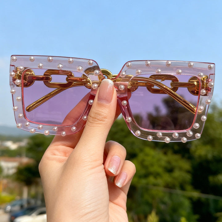 Decorative Pearl-Embellished Cat Eye Sunglasses Kalsten