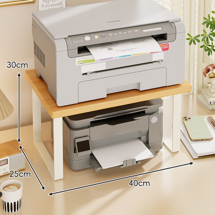 Compact TwoTier Wooden Desktop Printer and Monitor Riser