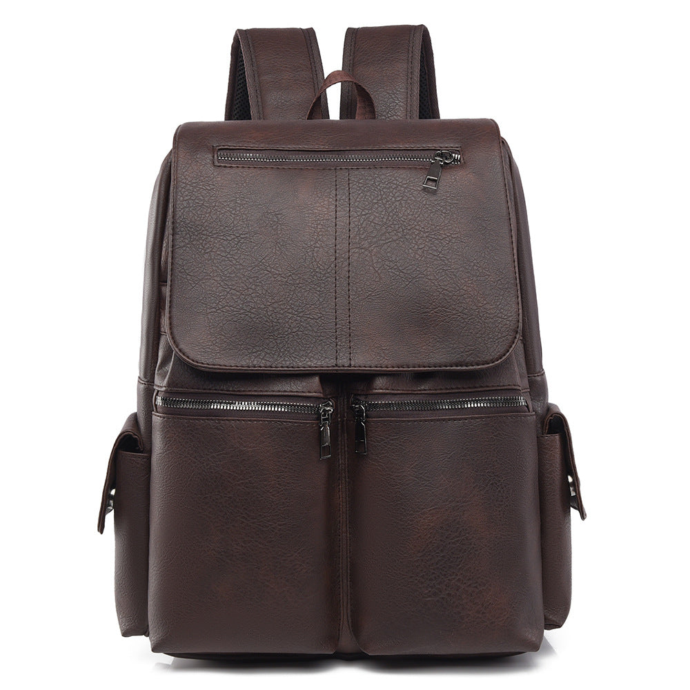 Stylish Multi-Pocket Leather Backpack Kalsten