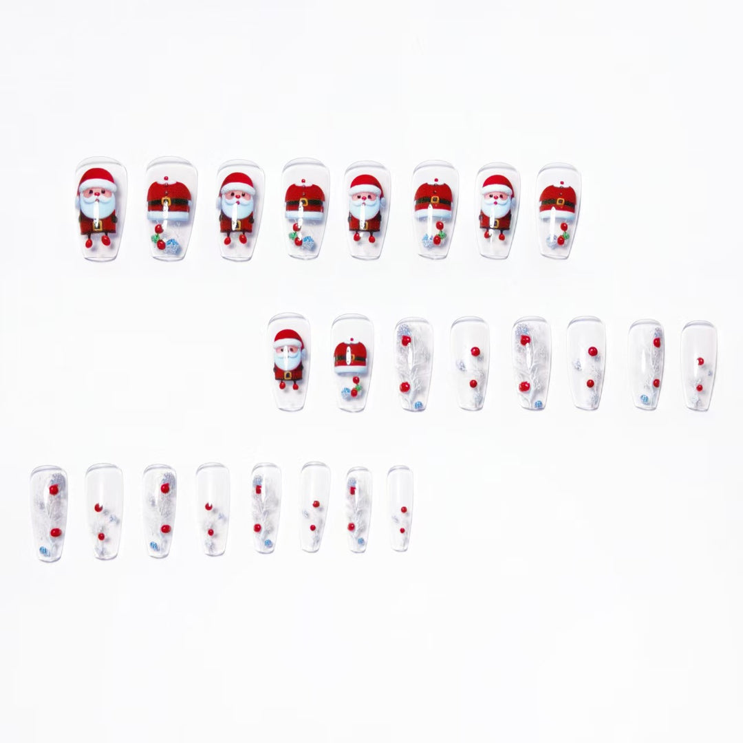 Artificial nails in festive Christmas design Kalsten