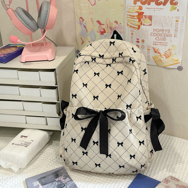 Charming Bow-Accent School Backpack