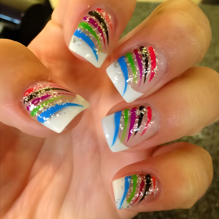 Stylish French Tip Nail Art Set Kalsten