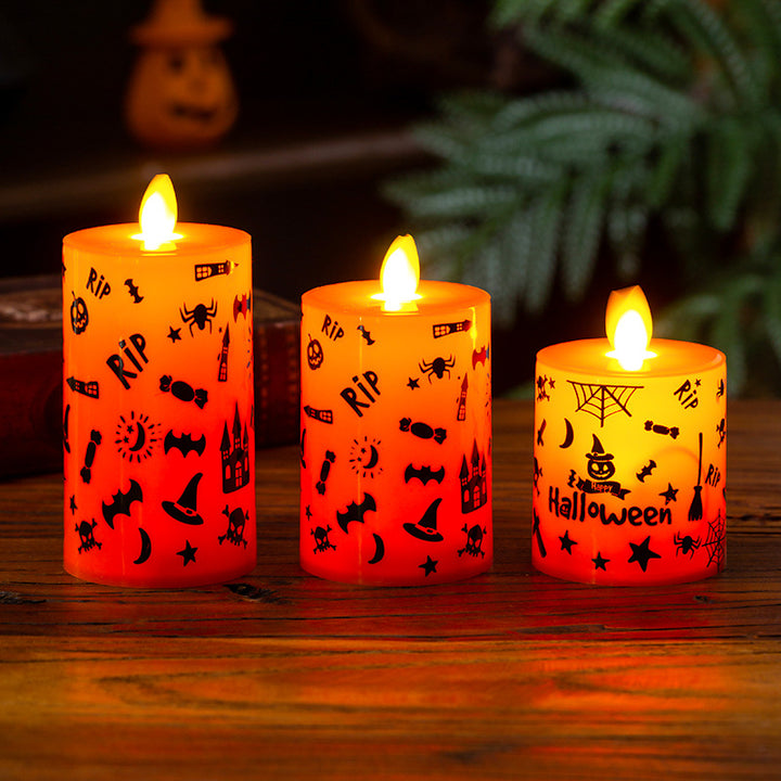 LED decorative candle with Halloween motif