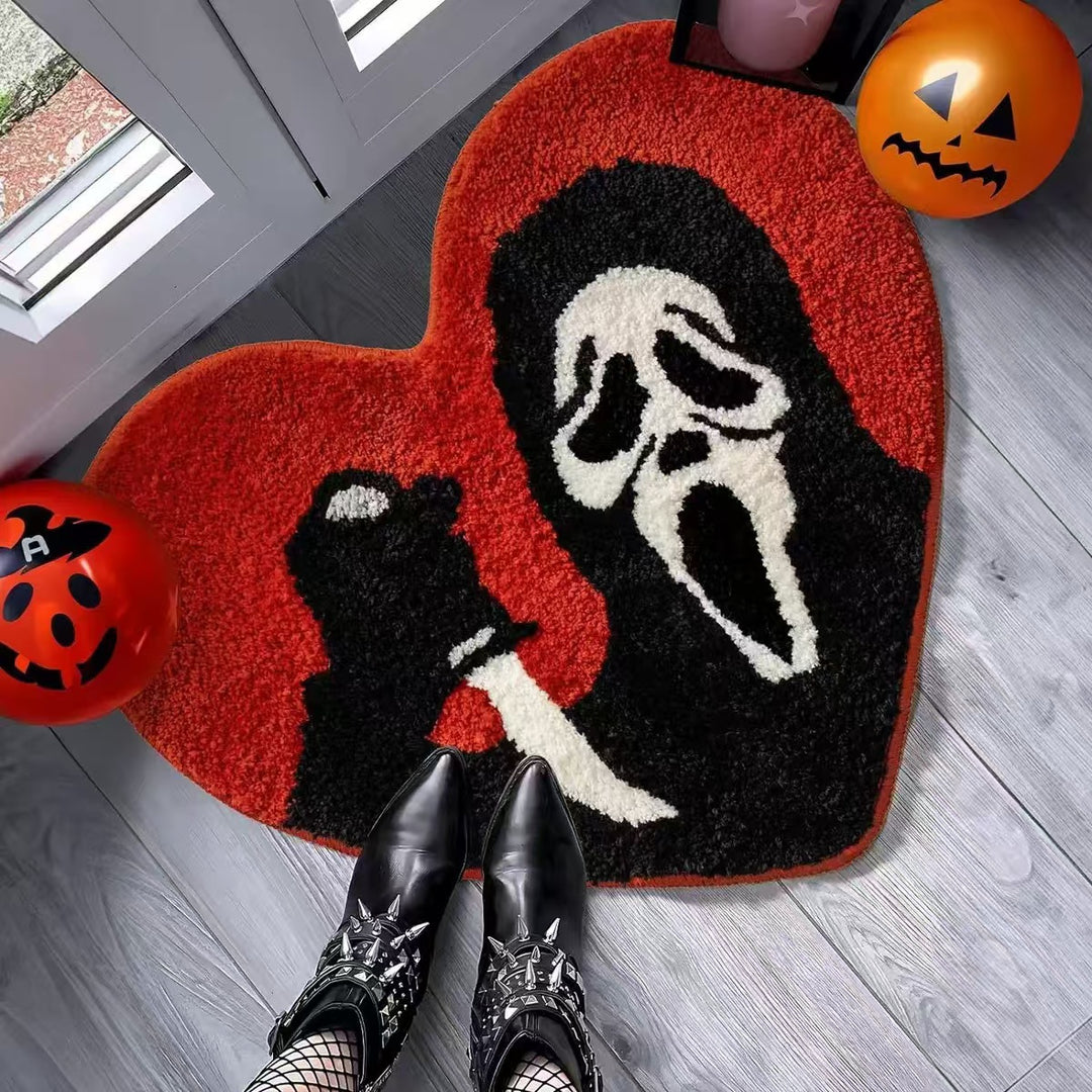 Halloween Pumpkin-Shaped Area Rug