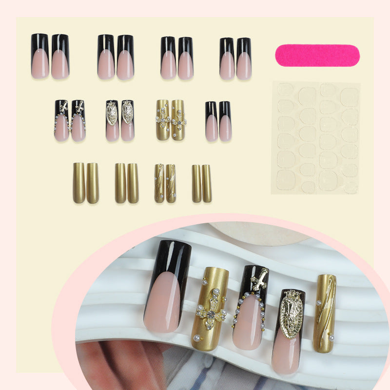 Artistic Press-On Nail Collection with Glamorous Gem Accents kalsten