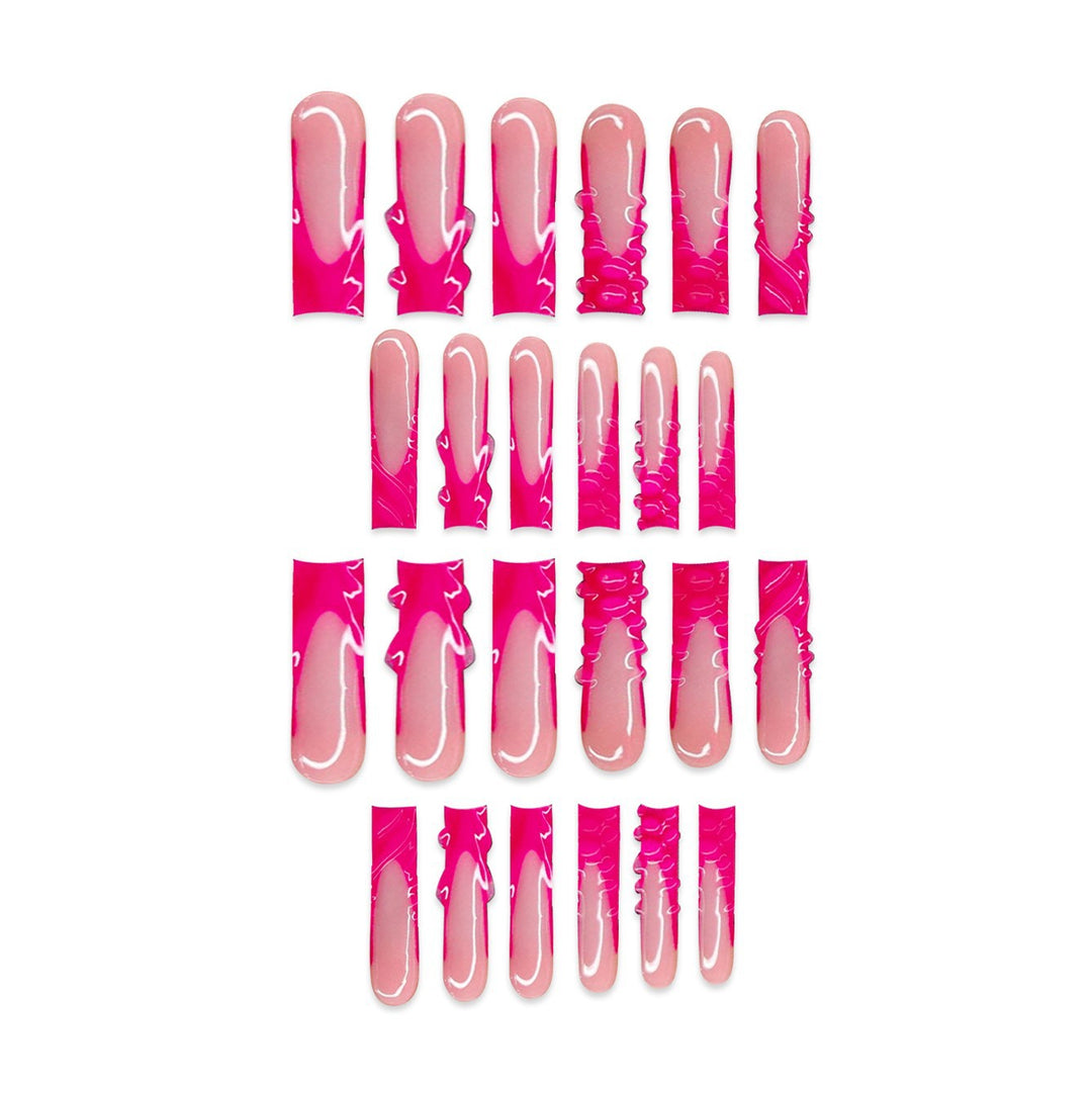 Artistic Long Press-On Nail Set with Unique Design Kalsten