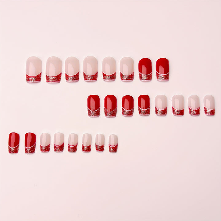 Artificial nails in elegant glitter French design Kalsten