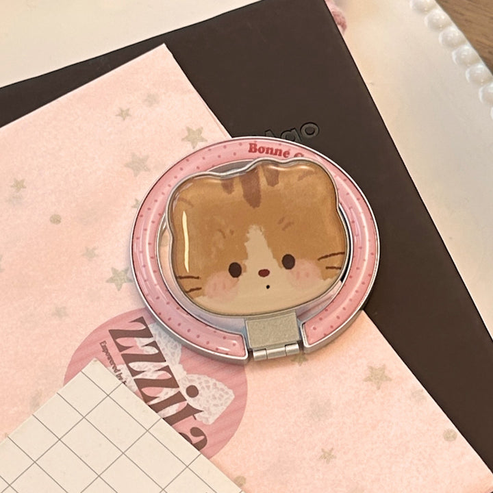 Hand mirror in heart-shaped design with cute bear motif Kalsten