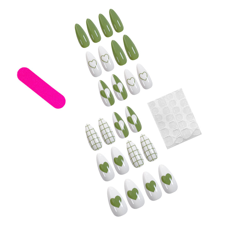 Creative stiletto artificial nails with geometric patterns Kalsten