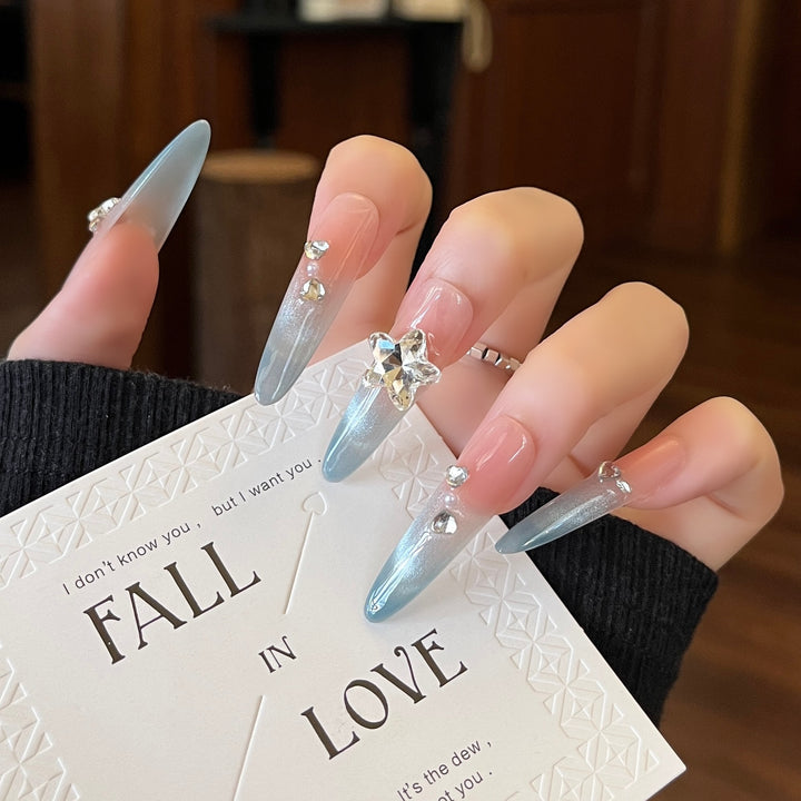 Decorative Crystal-Embellished Press-On Nail Extensions Kalsten