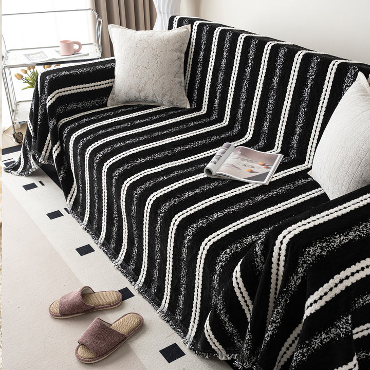 Striped Texture Sofa Blanket