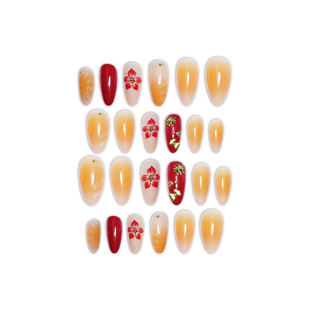 Decorative Floral Press-On Nail Art Set Kalsten