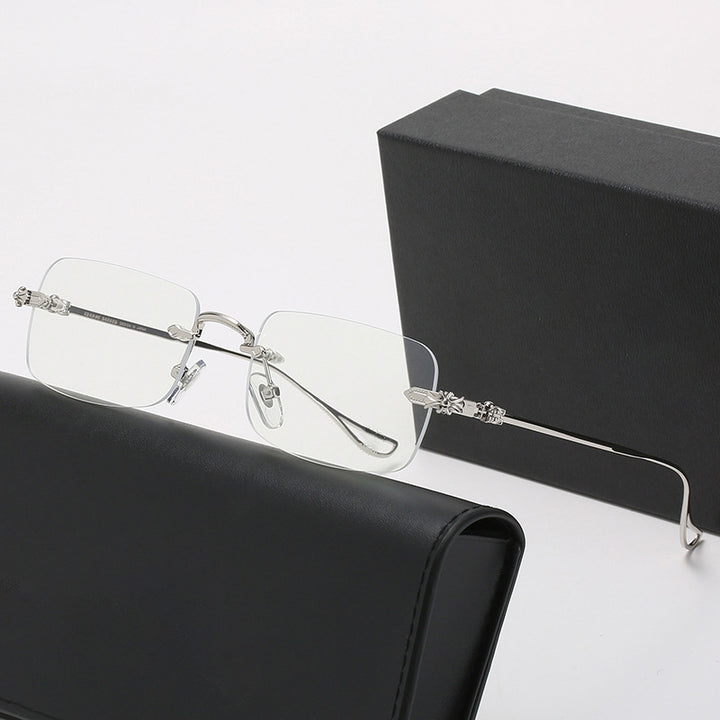 Ladies fashionable correction glasses with elegant square frame and decorated temples Kalsten