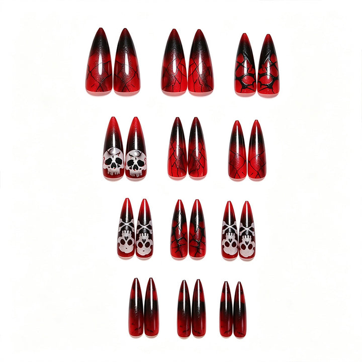 Artificial nail set with Halloween designs and elegant accents Kalsten