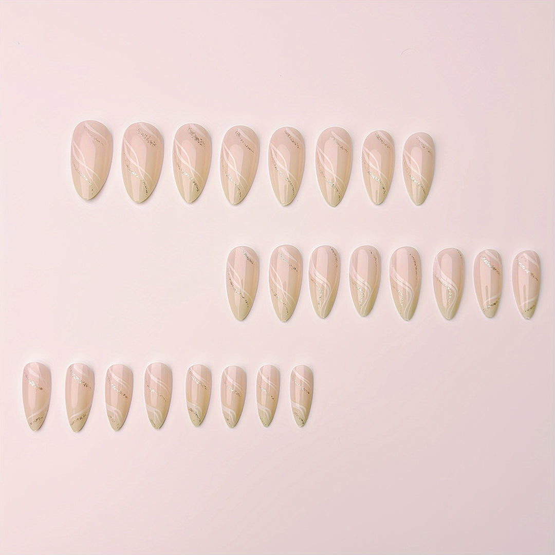Elegant artificial nails with glitter accents Kalsten