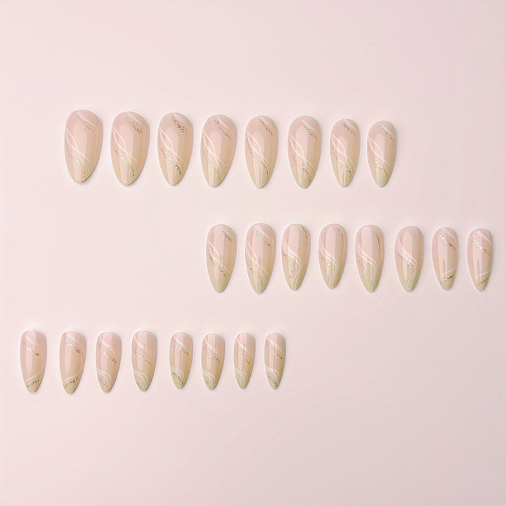 Elegant artificial nails with glitter accents Kalsten