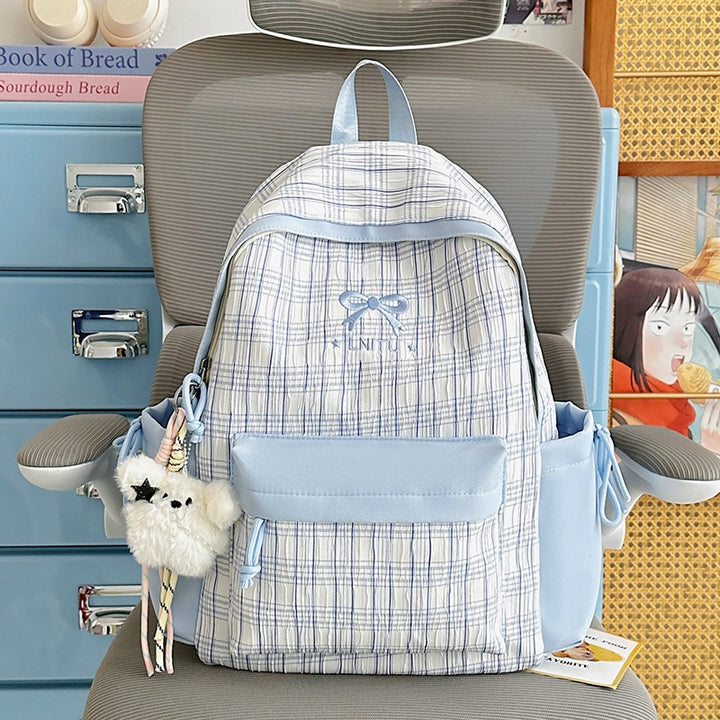 Checked Patterned Casual Backpack Kalsten