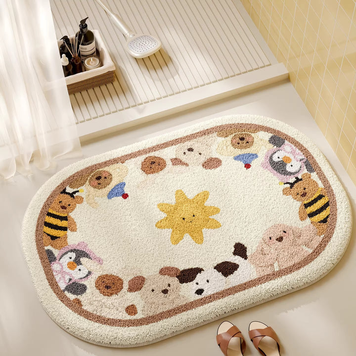 Cute Animal-Themed Plush Bathroom Rug