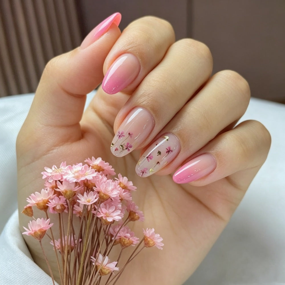 Artificial nails with delicate flower and ombre effect Kalsten