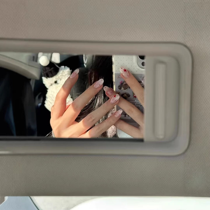 Artistic Press-On Nail Set with Star Accents