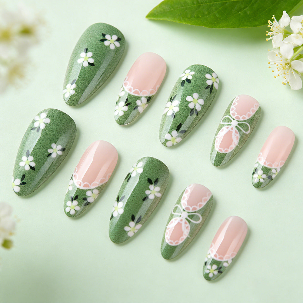 Floral Lace-Design Press-On Nails Kalsten