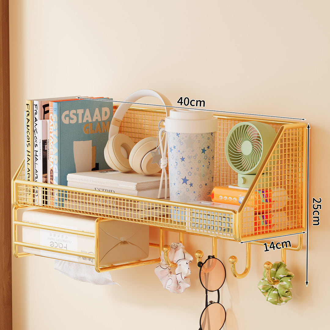 Wall-Mounted Mesh Storage Shelf Kalsten