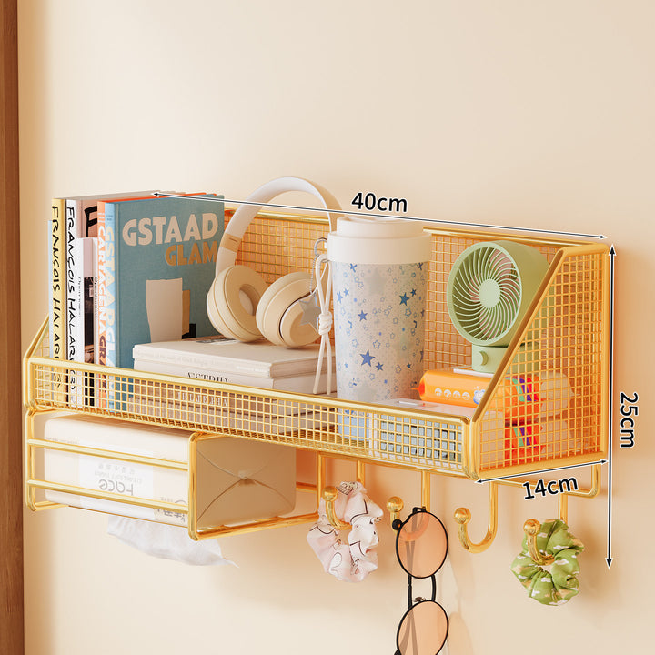 Wall-Mounted Mesh Storage Shelf Kalsten