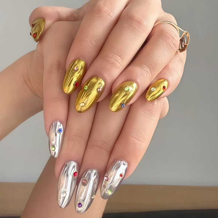 Glamorous Metallic Press-On Nail Set Kalsten