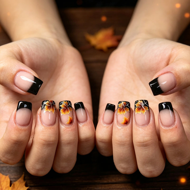 Autumn-Themed Floral Nail Art Kalsten