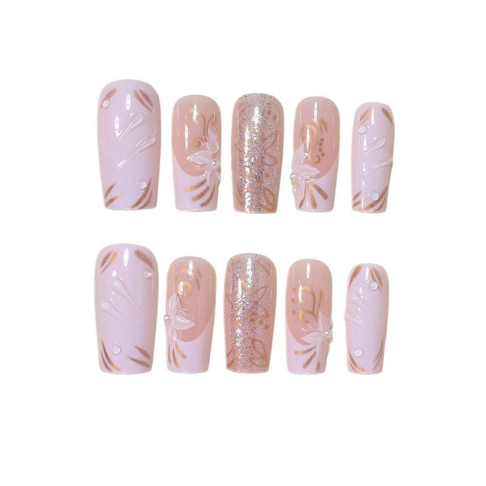 Decorative Long Press-On Nail Art Set Kalsten
