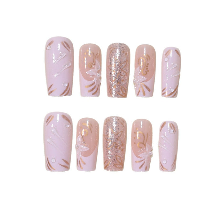 Decorative Long Press-On Nail Art Set Kalsten