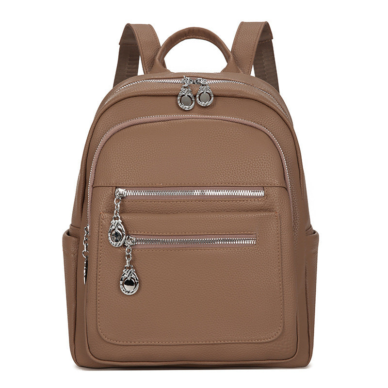 Stylish Multi-Pocket Leather Backpack Kalsten
