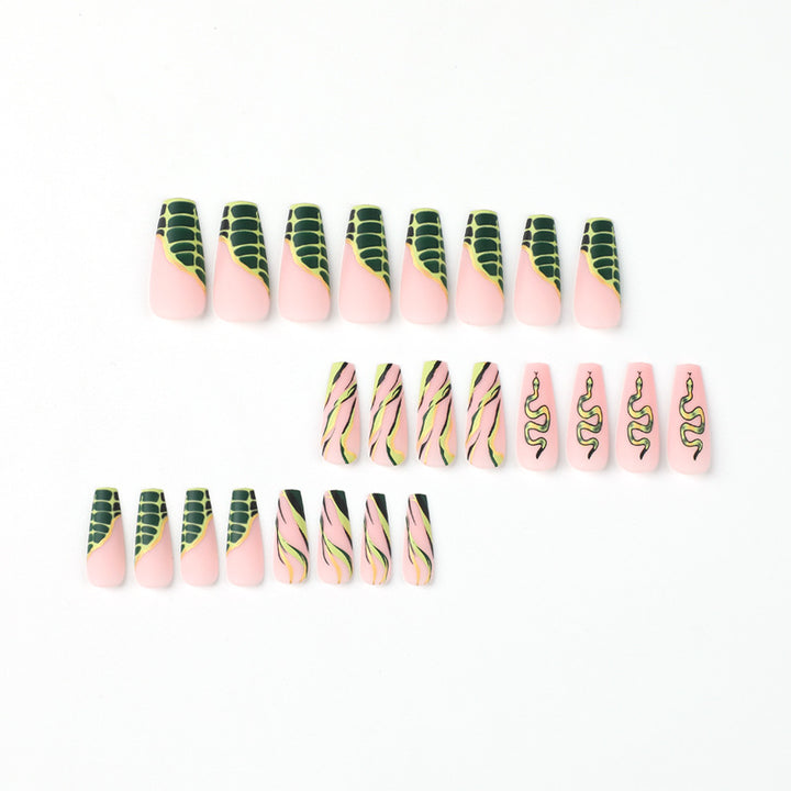 Artful Nail Extensions with Serpentine Design Kalsten