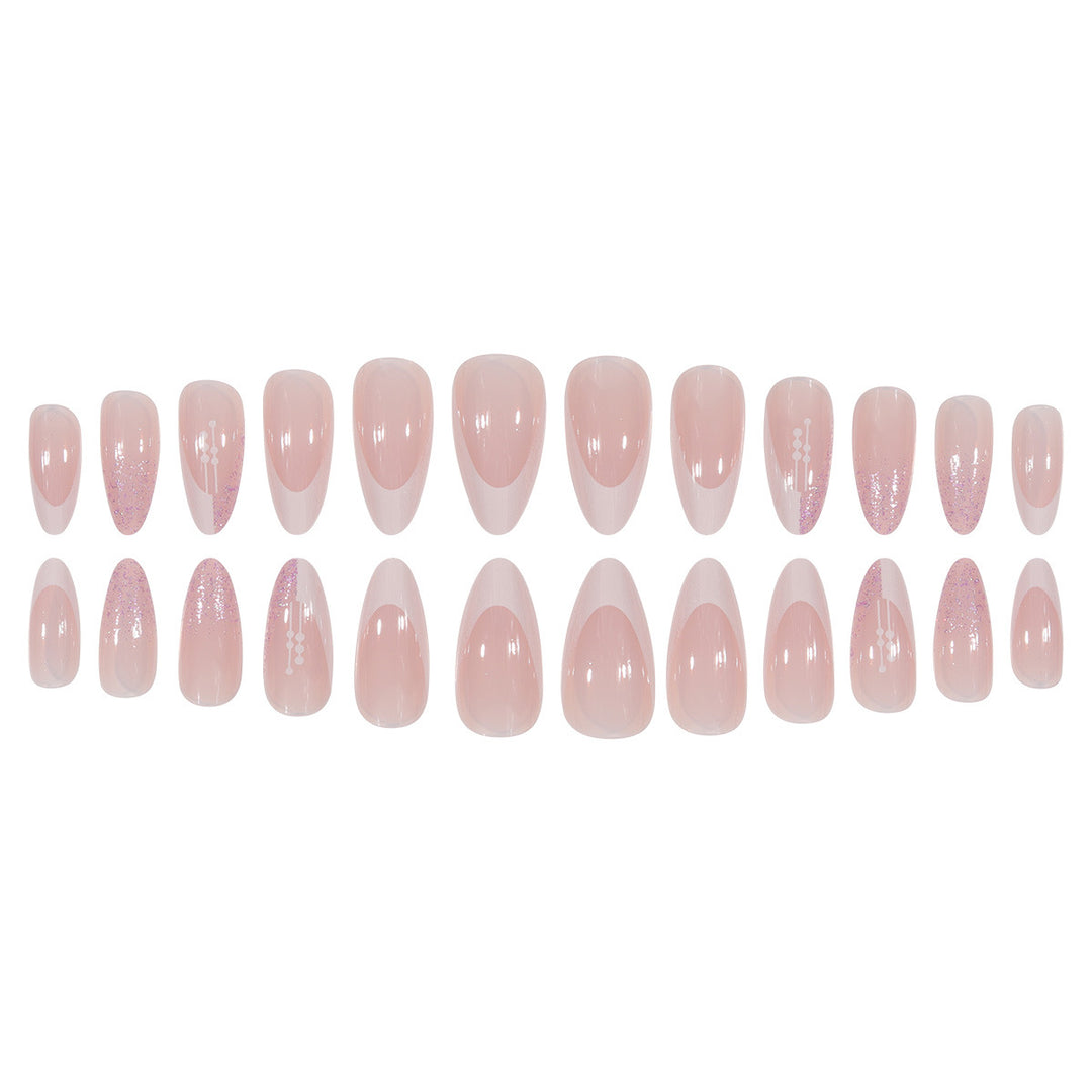 Elegant Stiletto Press-On Nails with Artistic French Tip Kalsten