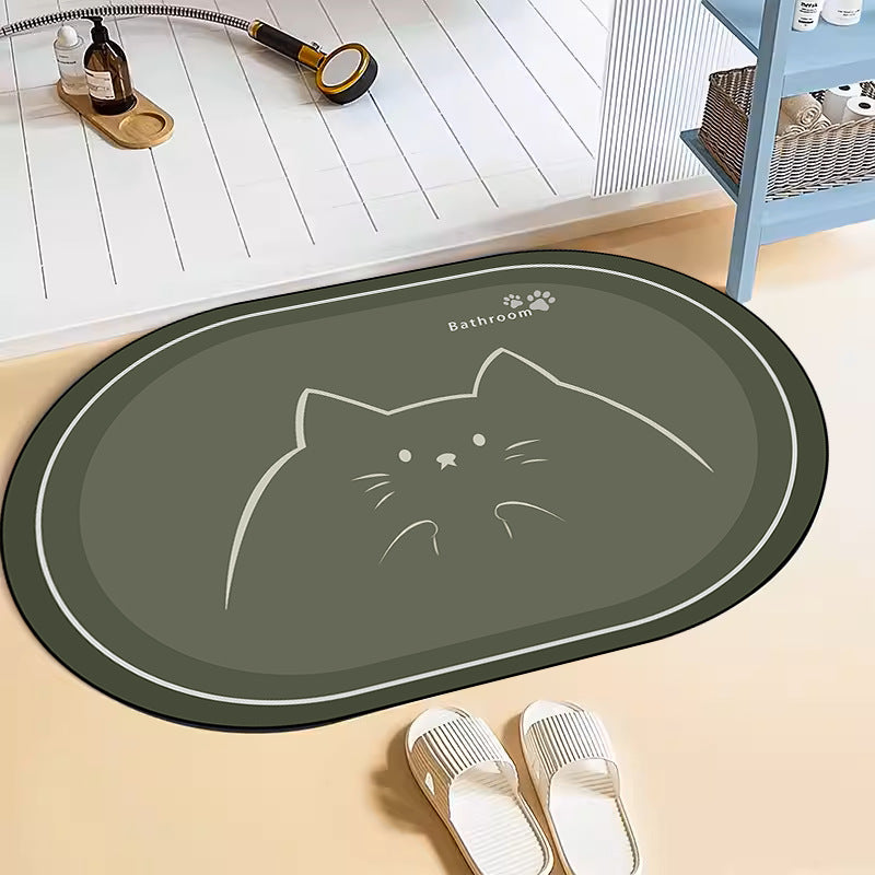 Cute Cat-Themed Bath Mat